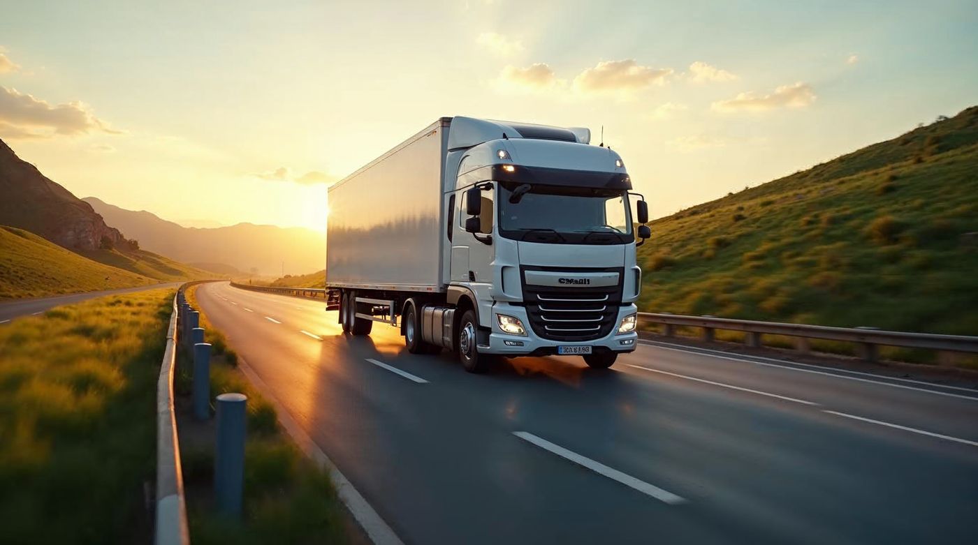 Refrigerated truck on the highway